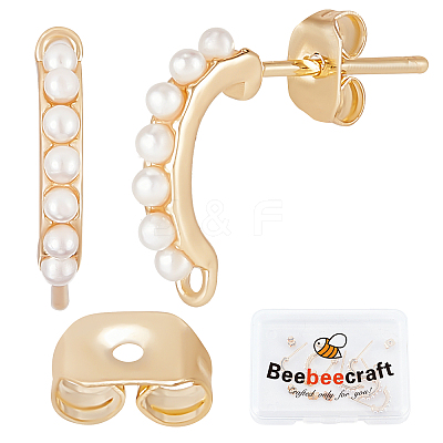 10Pcs Brass Stud Earring Findings KK-BBC0003-77-1