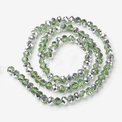 Electroplate Transparent Glass Beads Strands EGLA-A034-T8mm-M06-1