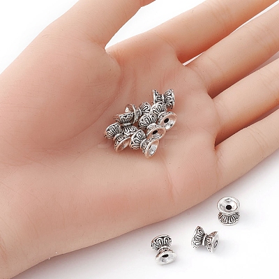 Tibetan Style Alloy Bead Cones TIBEB-YW0001-08-1