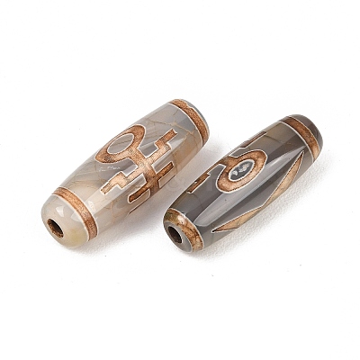 Tibetan Style dZi Beads TDZI-E004-55-1