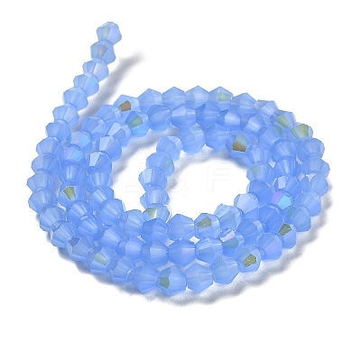 Imitation Jade Electroplate Glass Beads Strands GLAA-F029-J4mm-D04-1