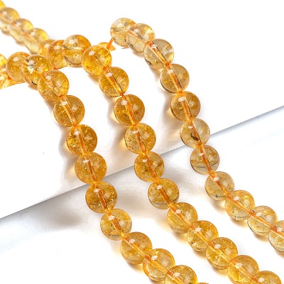 Natural Citrine Beads Strands LS-G-E326-10mm-01-1