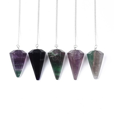 Natural Fluorite Hexagonal Pointed Dowsing Pendulums G-T097-08-1