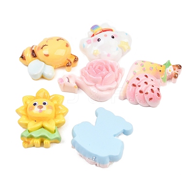 Animal Opaque Resin Cabochons RESI-B043-01-1