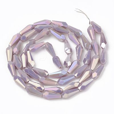 Electroplate Opaque Solid Color Glass Beads Strands EGLA-T008-12A-1