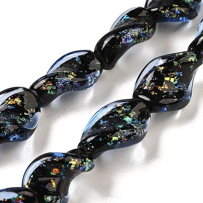 Handmade Dichroic Foil Glass Beads Strands DICH-U001-08A-1