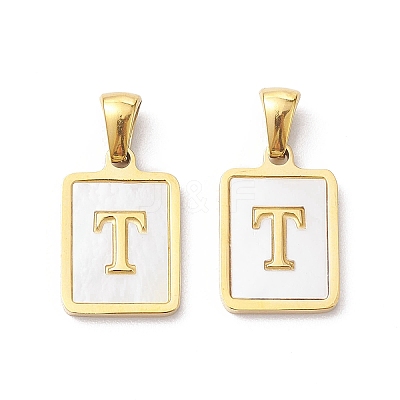 Ion Plating(IP) 304 Stainless Steel Pave Shell Pendants STAS-G327-01G-T-1