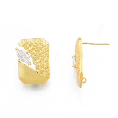 Rack Plating Brass Stud Earring Finding KK-F841-10MG-1