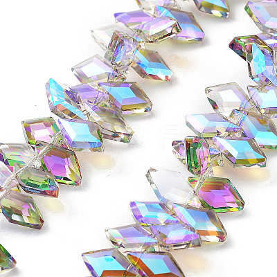 Electroplate Rhombus Glass Beads Strands EGLA-A036-12A-FR02-1