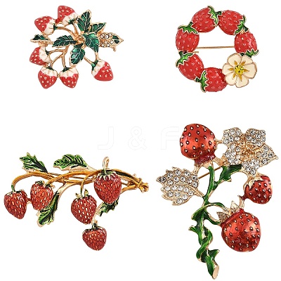 1Pc Alloy Fruit Brooches JEWB-YW0001-07-1