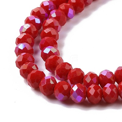Electroplate Opaque Solid Color Glass Beads Strands EGLA-A034-P6mm-L04-1