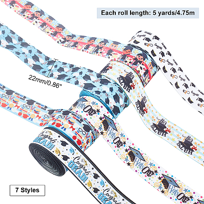 35 Yards 7 Patterns Polyester Ribbon OCOR-GA0001-17-1