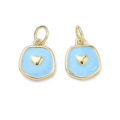 Brass Enamel Pendants KK-C251-36G-02-1