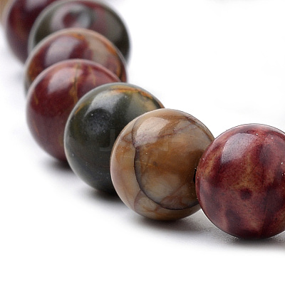 Natural Polychrome Jasper/Picasso Stone/Picasso Jasper Beads Strands G-S259-23-6mm-1