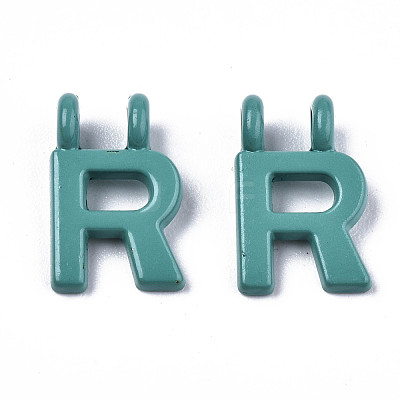 Spray Painted Alloy  2-Loop Link Pendants X-PALLOY-T075-48R-RS-1