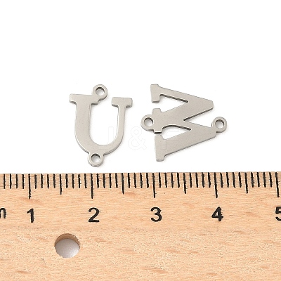 26Pcs 26 Styles 201 Stainless Steel Laser Cut Letter A~Z Links STAS-P428-16P-1