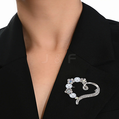 1Pc Alloy Glass Rhinestone Brooch JEWB--LP0004-89-1