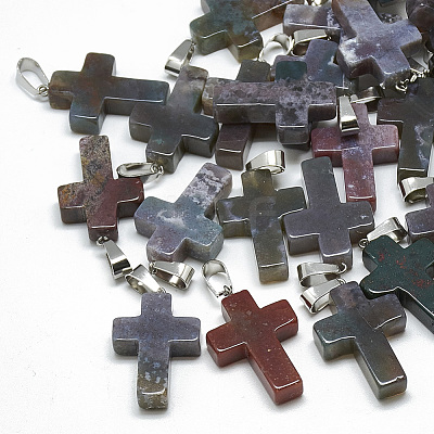 Natural Indian Agate Pendants X-G-T080-05-1
