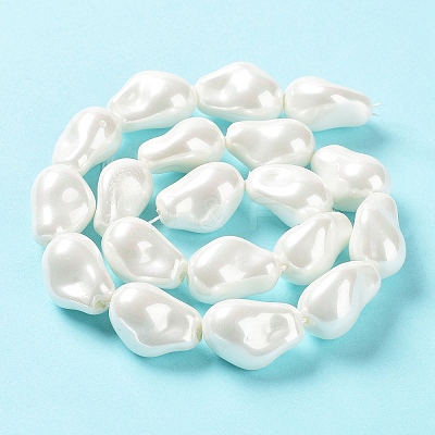 Electroplated Glass Imitation Pearl Beads Strands BSHE-G035-01A-05-1-1