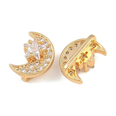 Brass Micro Pave Celar Cubic Zirconia Spacer Bars KK-F910-23G-04-1