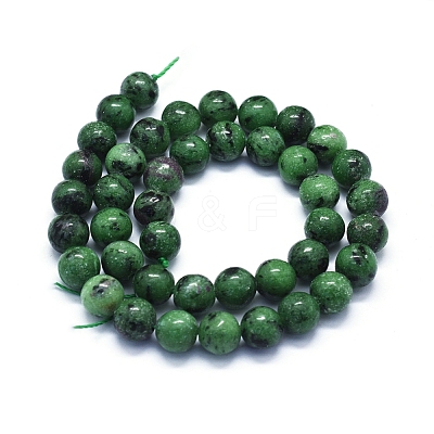 Natural Ruby in Zoisite Beads Strands G-E561-12-10mm-1
