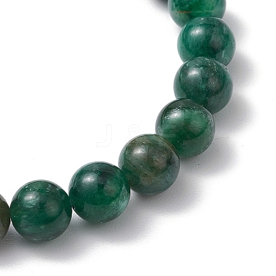 Natural Fuchsite Round Beaded Bracelets for Men Women BJEW-TA00612-1