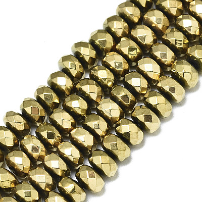 Electroplate Non-magnetic Synthetic Hematite Beads Strands G-S352-51-1