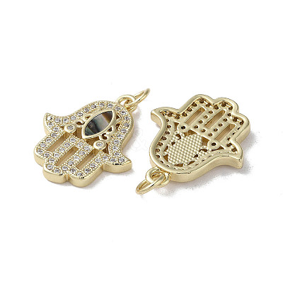 Brass Micro Pave Cubic Zirconia Pendants KK-G485-22E-G-1