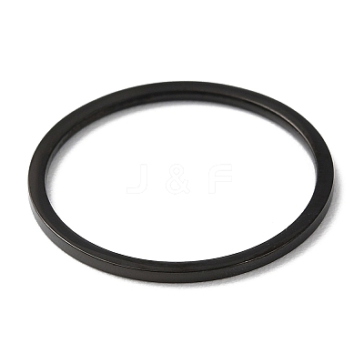 Ion Plating(IP) 304 Stainless Steel Simple Plain Band Finger Ring for Women Men RJEW-F152-05B-1