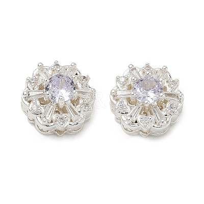 Brass Micro Pave Cubic Zirconia Beads CU-CBA3F77-04S-01-1