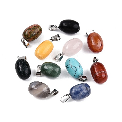 Natural & Synthetic Mixed Stone Pendants G-N344-10P-1