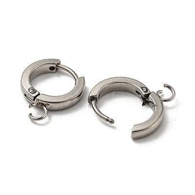Tarnish Resistant 201 Stainless Steel Huggie Hoop Earrings Findings STAS-A167-01J-P-1