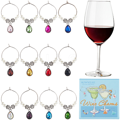 12Pcs Alloy Glass Wine Glass Charms AJEW-SC00054-1