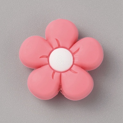 Flower Silicone Beads SIL-WH0010-25-1