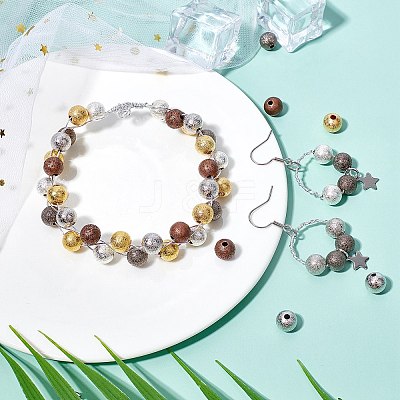 Brass Textured Beads KK-AR0001-28-1