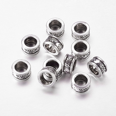 Retro Style Antique Silver Tone Tube Tibetan Silver Alloy Beads X-LF11346Y-NF-1