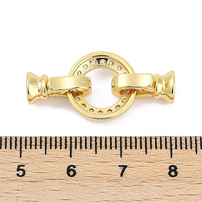 Brass Micro Pave Clear Cubic Zirconia Fold Over Clasps KK-M311-13G-1