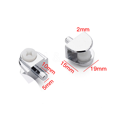 Half Round Zinc Alloy Glass Shelf Clips CABI-PW0001-220C-1