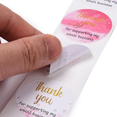 Flat Round Paper Thank You Stickers LS-DIY-C042-06-1