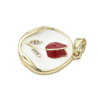 Brass Micro Pave Cubic Zirconia Pendants KK-K368-05A-02-1
