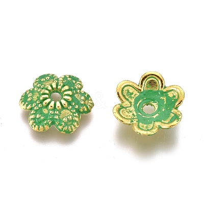 Tibetan Style Alloy Bead Caps PALLOY-M186-03G-RS-1