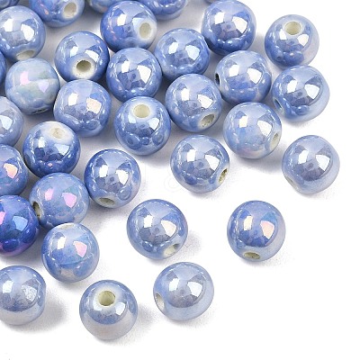 Glazed Porcelain Round Beads PORC-S490-8mm-09-1