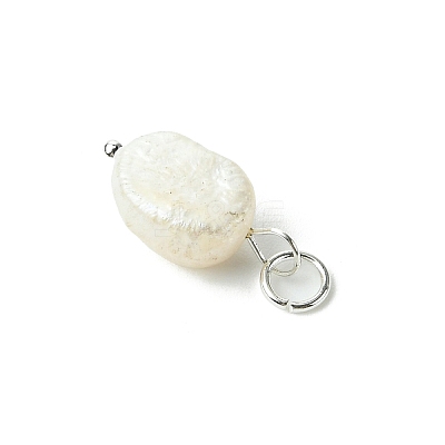 Grade B Natural Cultured Freshwater Pearl Charms PALLOY-JF01497-03-1