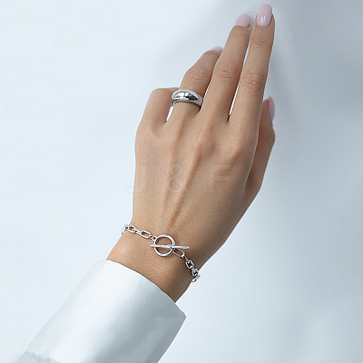 S925 Sterling Silver Geometric Chain Bracelet and Necklace Set for Daily Wear JM3454-2-1