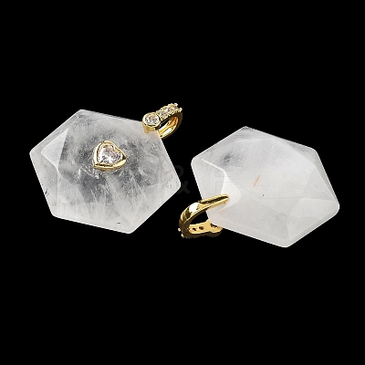 Natural Quartz Crystal Faceted Pendants GG-CBA67BD-01G-K-1
