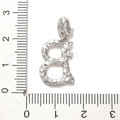 Rack Plating Brass Micro Pave Cubic Zirconia European Dangle Charms KK-L210-015P-B-1