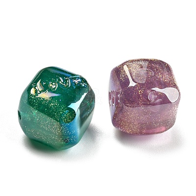 Iridescent Plating Acrylic Beads MACR-K353-06-1