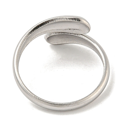 Non-Tarnish 304 Stainless Steel Plain Cuff Ring RJEW-C067-01P-1