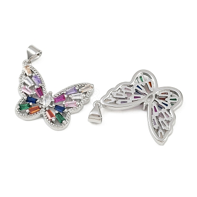 Brass Micro Pave Cubic Zirconia Pendants KK-C109-09A-P-1