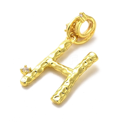 Rack Plating Brass Micro Pave Cubic Zirconia European Dangle Charms KK-L210-015G-H-1